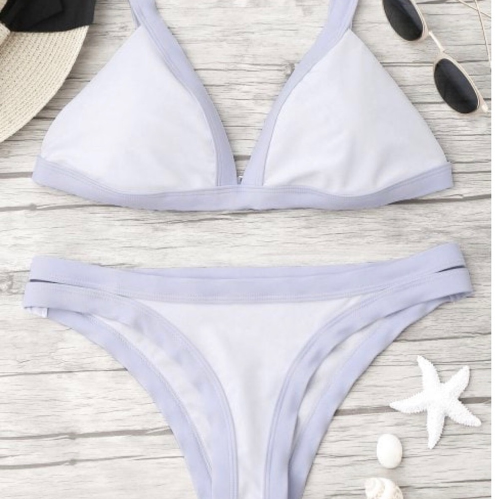 NEVER WORN White and purple bikini